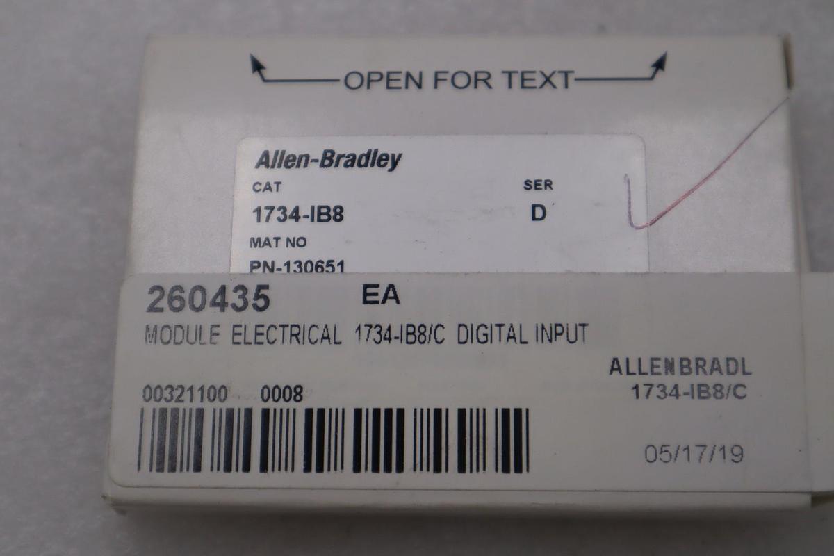 Allen-Bradley 1734-IB8 Ser D 8Point Digital Input Module STOCK H1037A