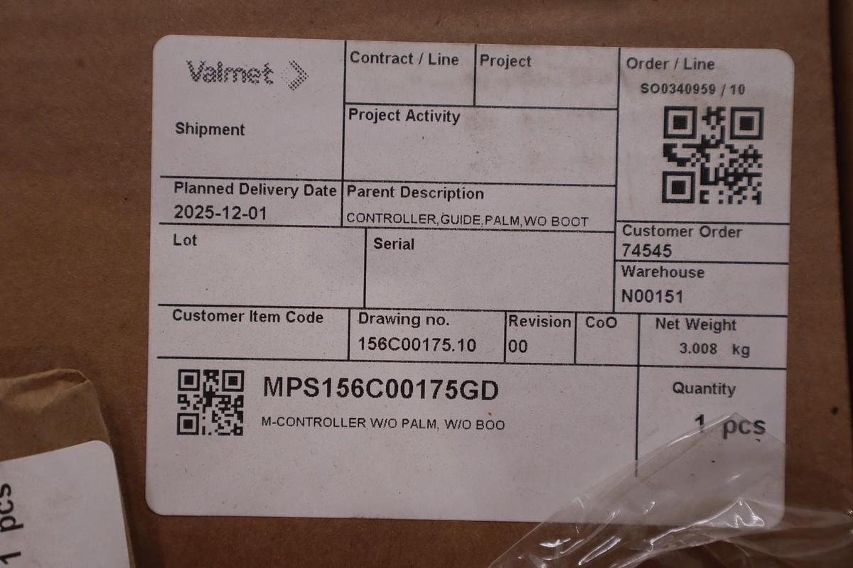 VALMET MPS156C00175GD M-CONTROLLER W/O PALM W/O BOO - STOCK GF1030