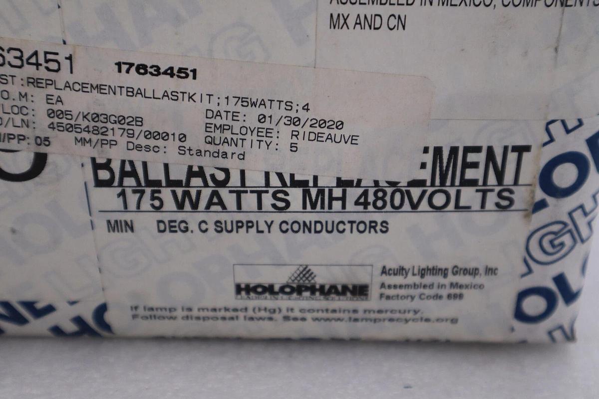 Used HOLOPHANE RBK175MH48B / RBK175MH48B NEW IN BOX STOCK H732