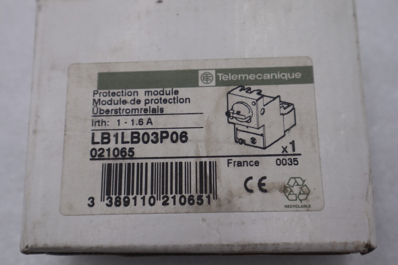 TELEMECANIQUE LB1-LB03P06 / lb1lb03p06 1-1.6A NEW STOCK K-3622