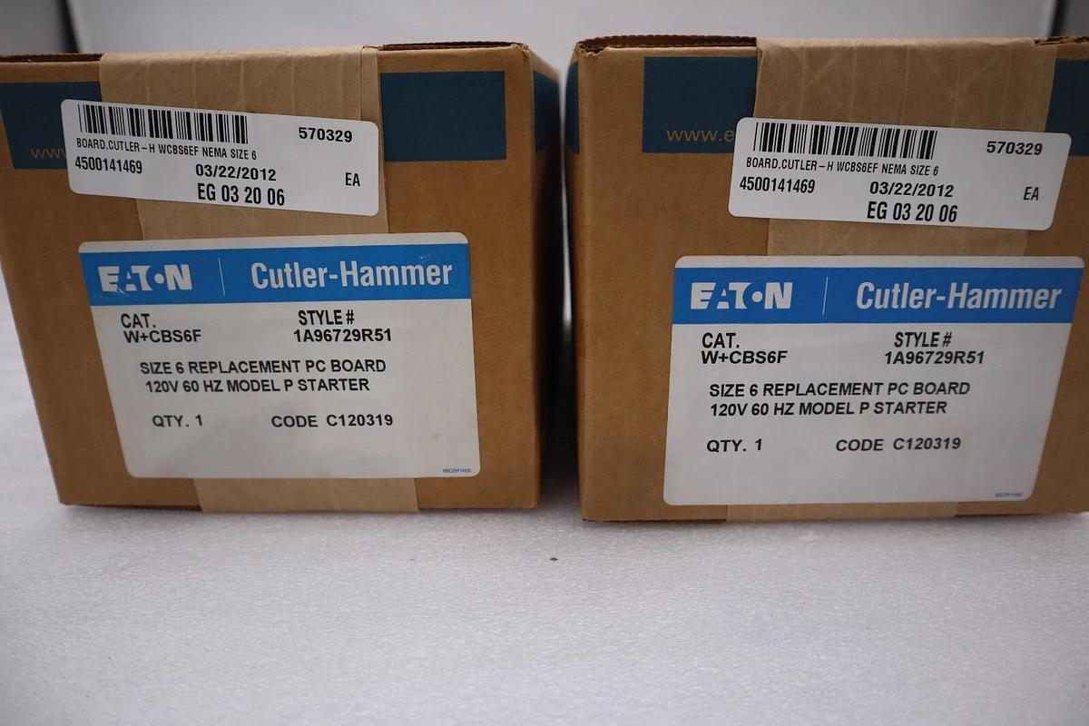 Used EATON CUTLER HAMMER W+CBS6F / WCBS6F NEW IN BOX SEALED UNIT STOCK G359