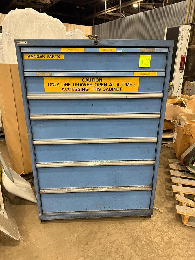 Used Lista 7 Drawer Modular Storage Cabinet Steel Blue Unit STOCK HP-22