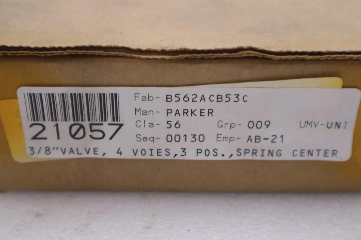 Used Parker B562ACB53C Air Control Valve 3/8" - STOCK GF485A