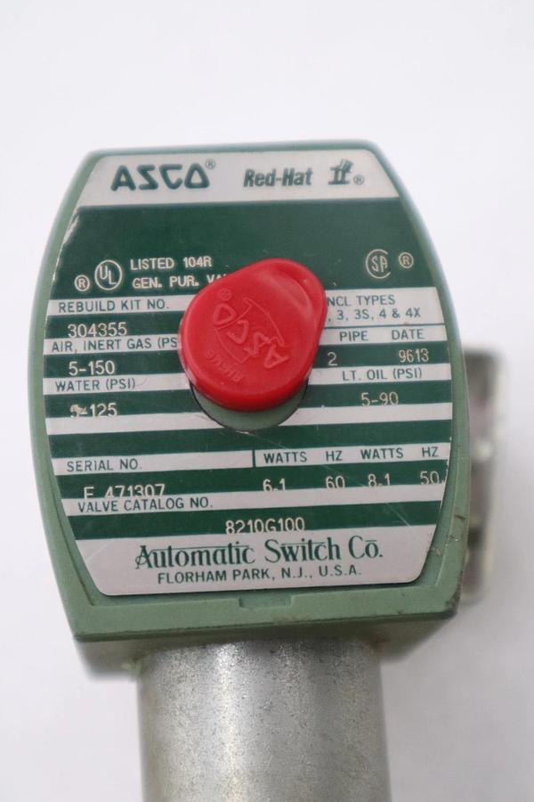 NEW OPEN BOX ASCO 8210G100 110/120V 5-150PSI 2" STK H1176A