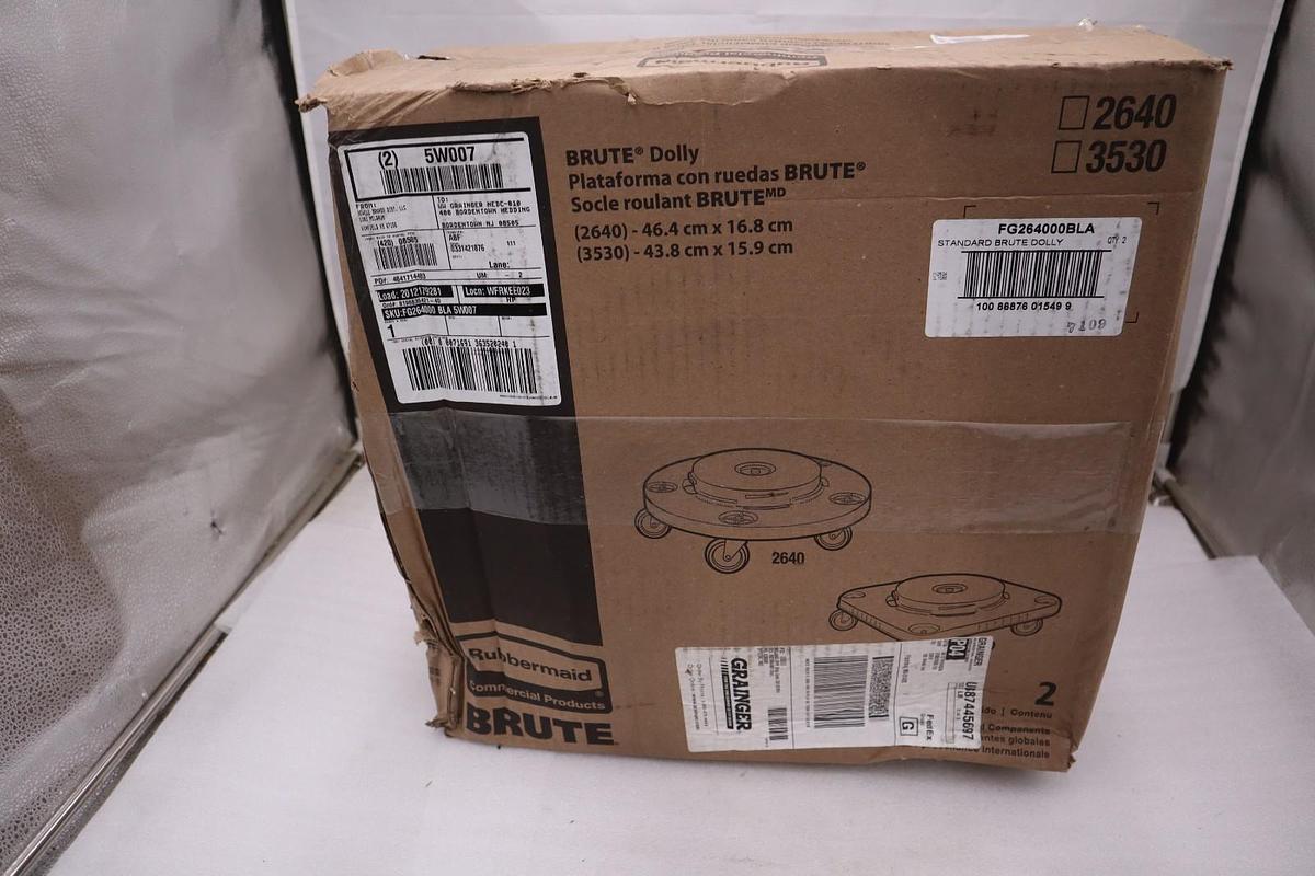 BOX OF 2 - Rubbermaid Container Dolly FG264000BLA for Brute Trash Can - #GF1154