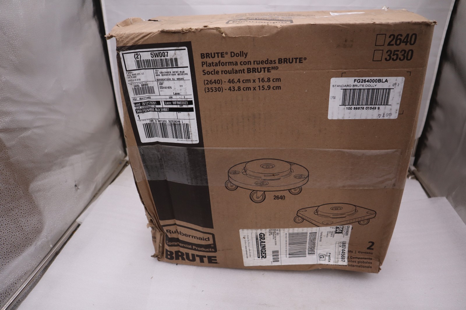 BOX OF 2 - Rubbermaid Container Dolly FG264000BLA for Brute Trash Can - #GF1154