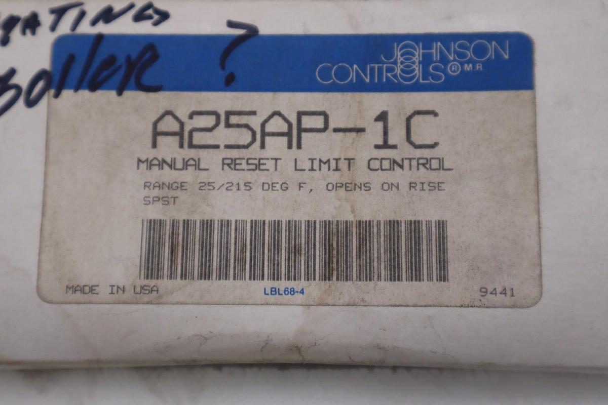 Used NEW OPEN BOX Johnson Controls A25AP-1C Warm Air Limit Control STOCK GF165