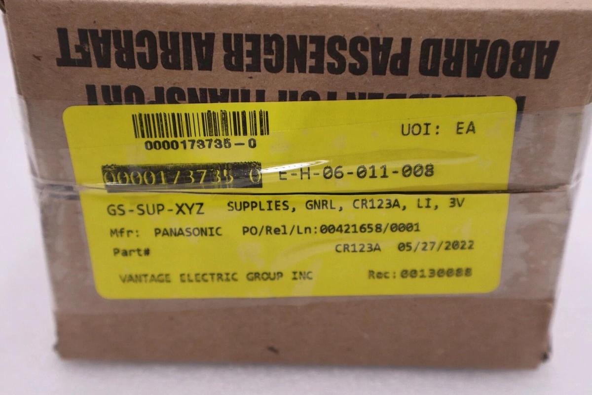 Used Streamlight 3V CR123A Lithium Batteries (2 Pack) 85175 (BOX OF 12) STOCK G521A