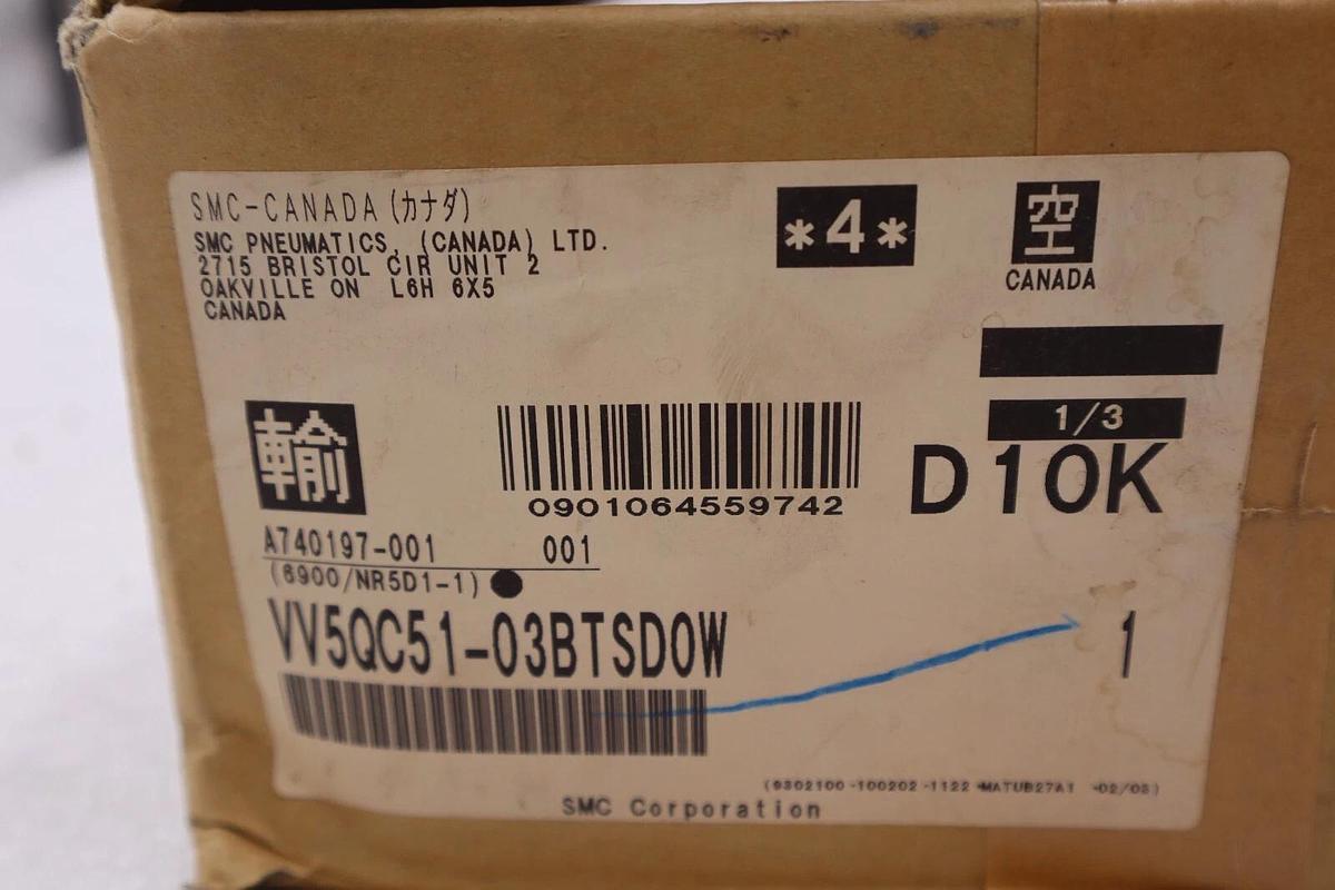 Used SMC PNEUMATICS VV5QC51-03BTSD0W VALVE MANIFOLD STOCK 704-A