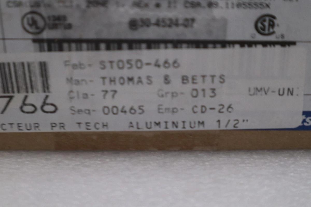 Box Of 20 - Thomas And Betts ST050-466 Teck Connectors, 1/2" STOCK SGF127