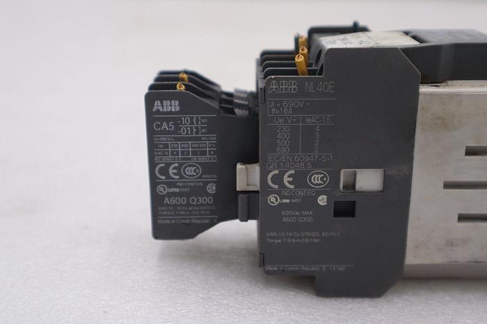 Used ABB CA5 Auxiliary Contact Block A600 Q300 A1+ -A2 24V DC R81 Used Stock #3595