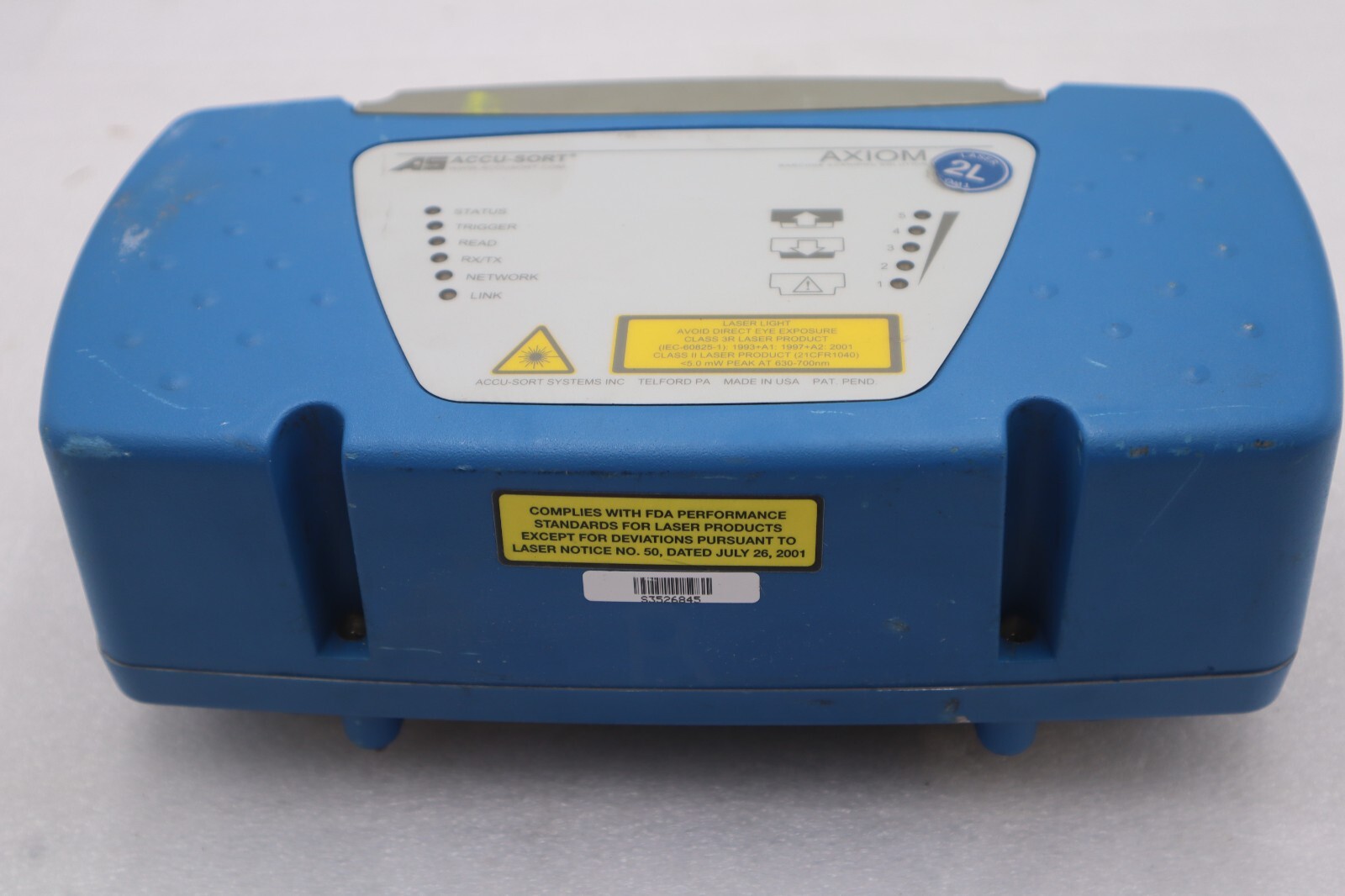 Used NEW ACCU-SORT AXIOM-X LASER BARCODE SCANNER OMNIDIRECTIONAL STOCK 3256