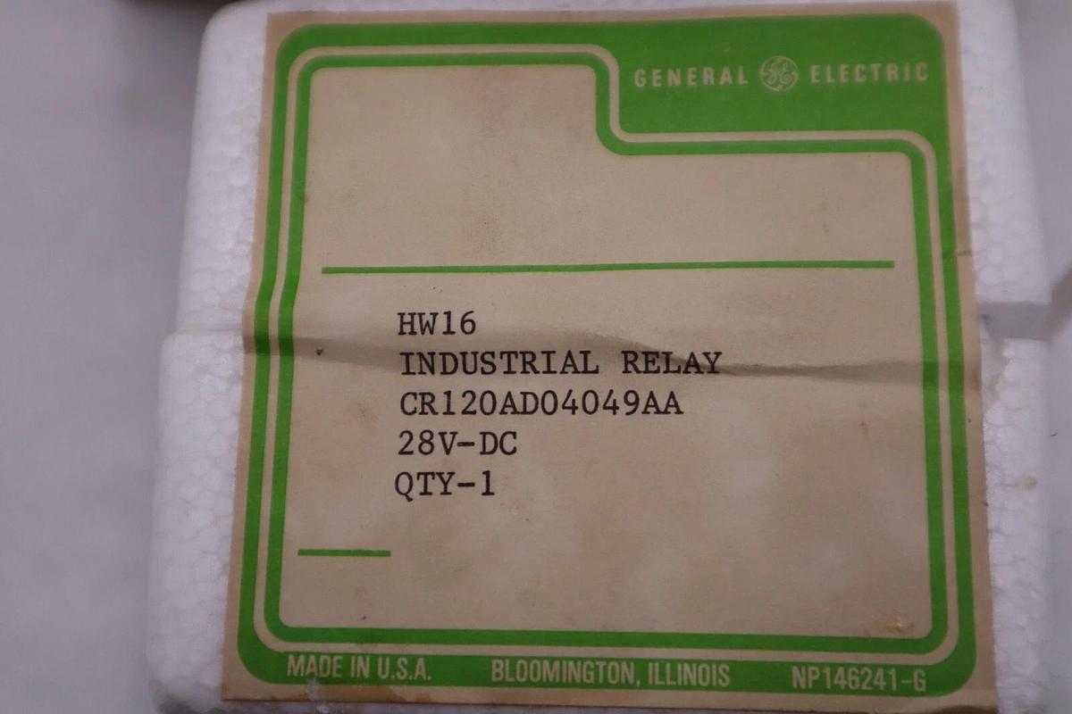 NEW GENERAL ELECTRIC CR120AD04049AA INDUSTRIAL RELAY STOCK G573A