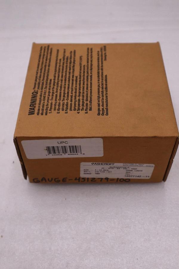 Used Ashcroft 45-1279-SS-04L-100# Duragauge Pressure Gauge - STOCK GF1285