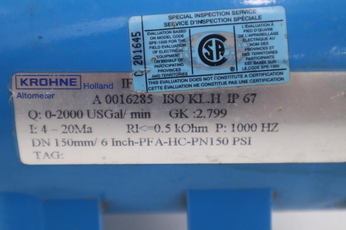 Used KROHNE HOLLAND A0016285 ISO STOCK #5648A