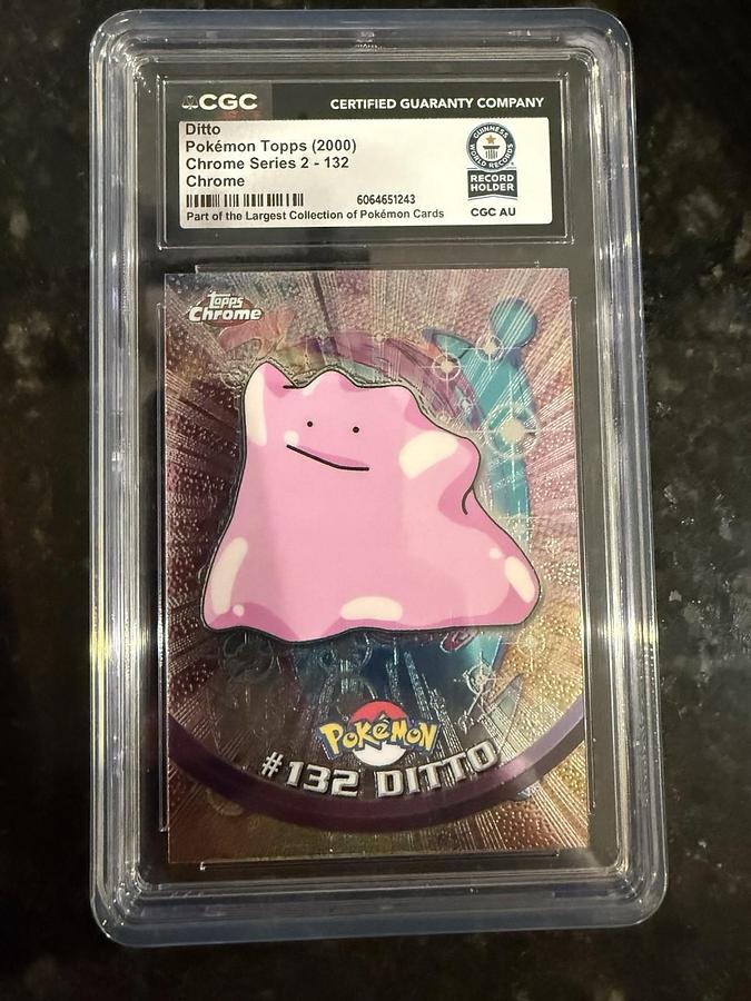 Used 2000 Topps Chrome Pokémon Card Series 2 #132 Ditto CGC WORLD RECORD 1/1