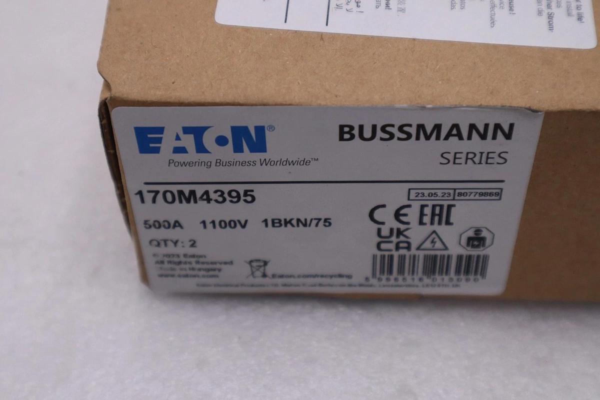 Used BOX OF (2) NEW Eaton BUSSMANN 170M4395 Fuse STOCK GF-50A