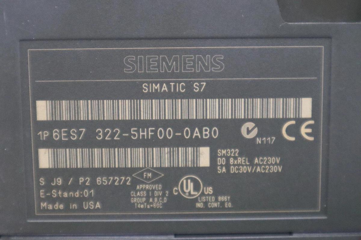 Used SIEMENS 6ES7 322-5HF00-0AB0 Output PLC Module STOCK K-672-C