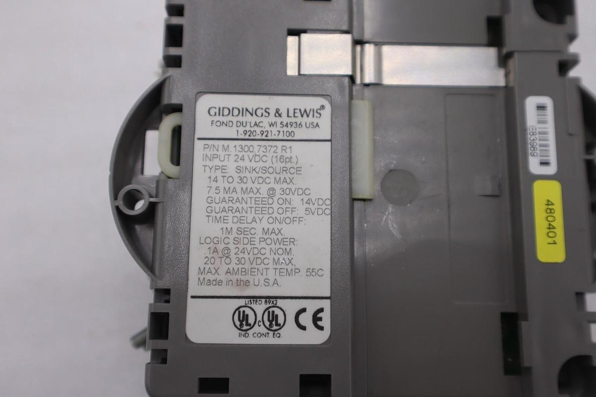 Used GIDDINGS & LEWIS M.1300.7372 R1 Input Module 24VDC SINK/SOURCE STOCK 627-D