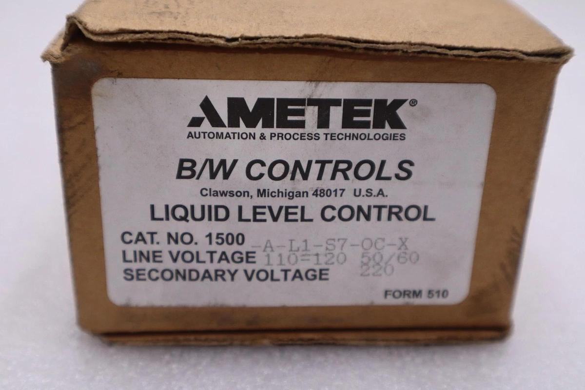 Used Ametek B/W CONTROLS 1500-A-L1-S7-OC-X  LIQUID LEVEL CONTROL STOCK H272A