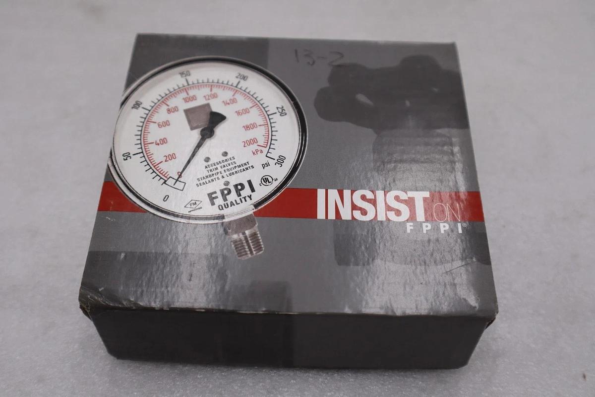 Used LOT OF 2 - FPPI 11-553-00 Air-Water Pressure Gauge 0–300 PSI - STOCK GF34A