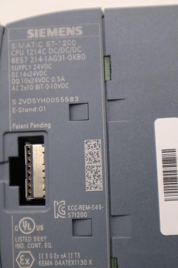 Used Siemens 6ES7 214-1AG31-0XB0 CPU MODULE SIMATIC S7-1200 CPU 121 STOCK H737A