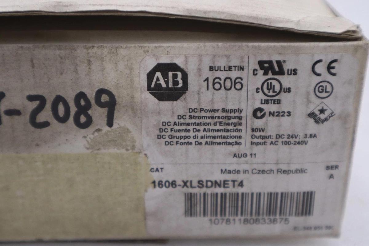 Used ALLEN BRADLEY 1606-XLSDNET4 SINGLE PHASE INPUT POWER SUPPLY DIN RAIL #GF279A