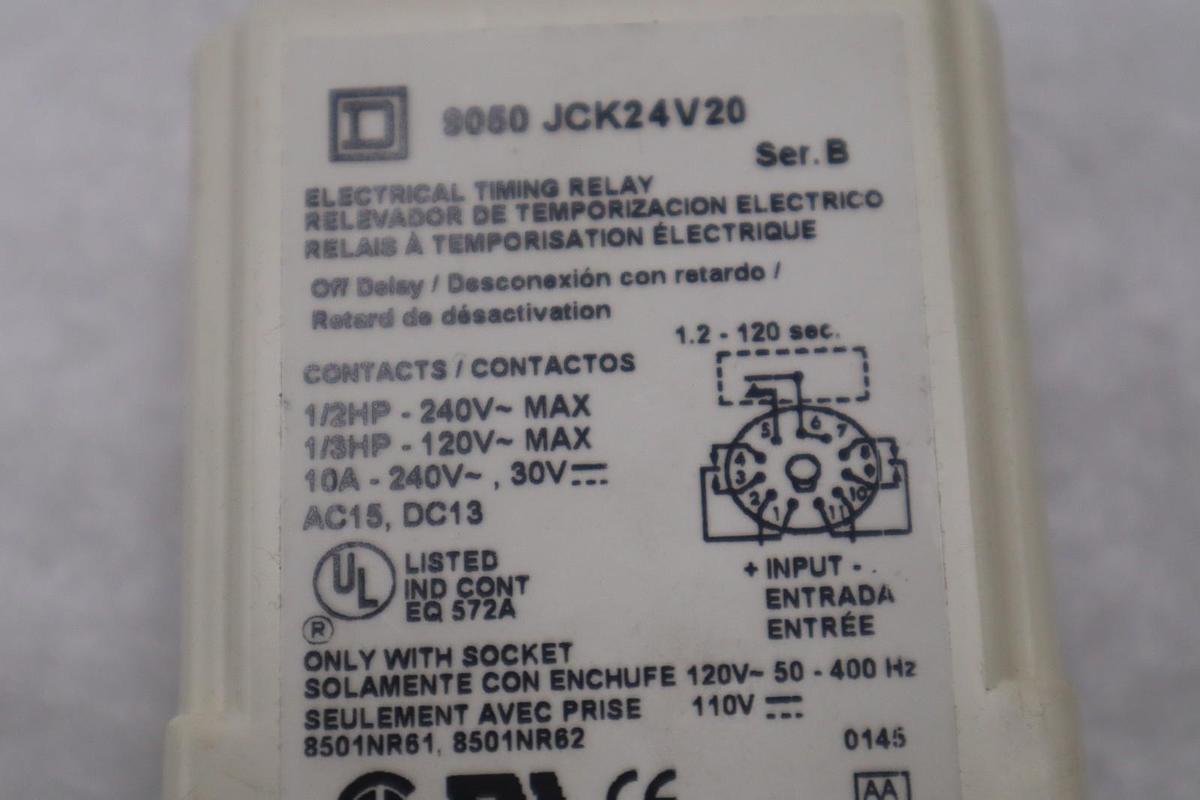 Used LOT OF 2 --- Square D 9050 JCK24V20 Timing Relay NEW OPEN BOX STK GF699A