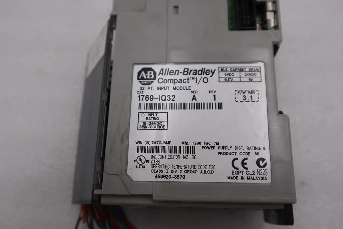 Used Allen-Bradley 1769-IQ32 SER A F/W 3.1 Compact I/O 32 PT Input Module STOCK K-12C
