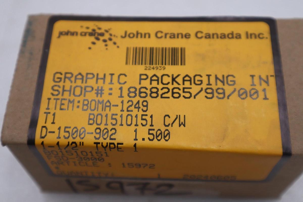 JOHN CRANE FSD-3000 D-1500-902 1-1/2" TYPE 1 - NEW IN BOX - STOCK GF481A