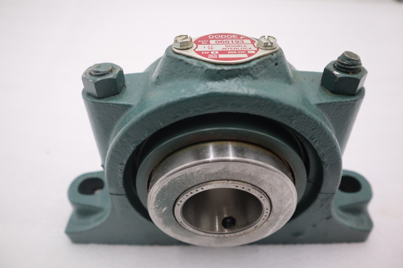 Used DODGE 060193 DOUBLE INTERLOCK PILLOW BLOCK BEARING 1-11/16" BORE #1984-A