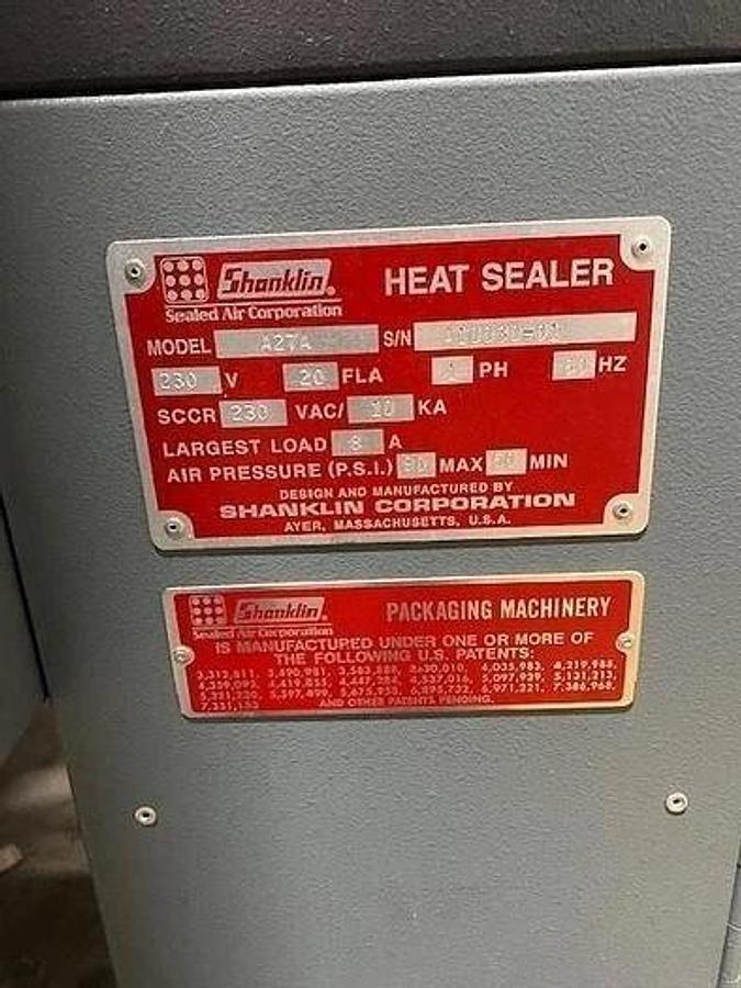 Used SHANKLIN A 27A AUTOMATIC L-BAR SHRINK SYSTEM W/ SHANKLIN T-7H TUNNEL