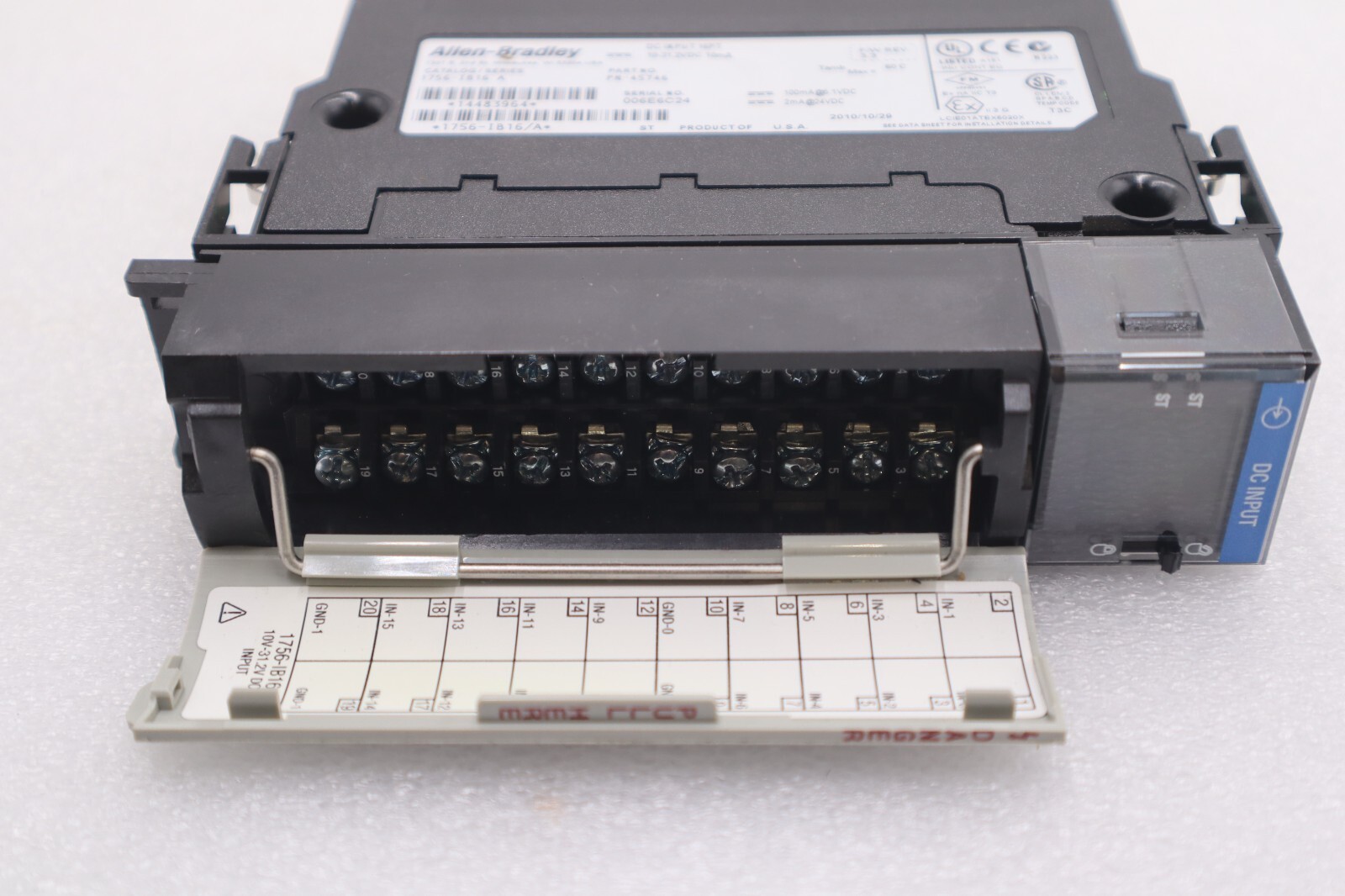 Used Allen-Bradley 1756-IB16 A Catalog Series Part No. PN-45746 DC Input 16PT #K-990A