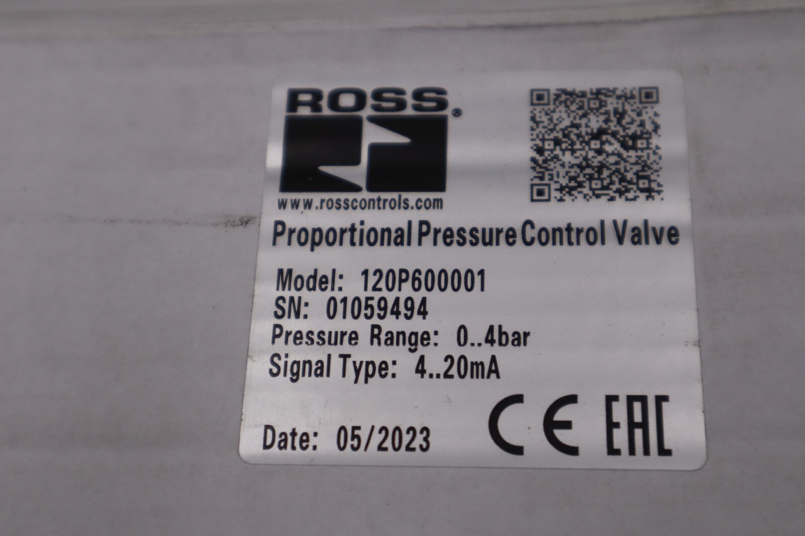 NEW IN  BOX ROSS CONTROLS 120P600001 / 120P600001 PROPORTIONAL VALVE STOCK H319