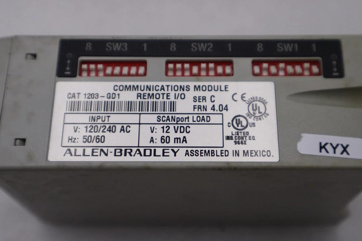 Used Allen Bradley 1203-GD1 Communications Module 120/240 AC 12VDC FRN 4.04 #H1065A