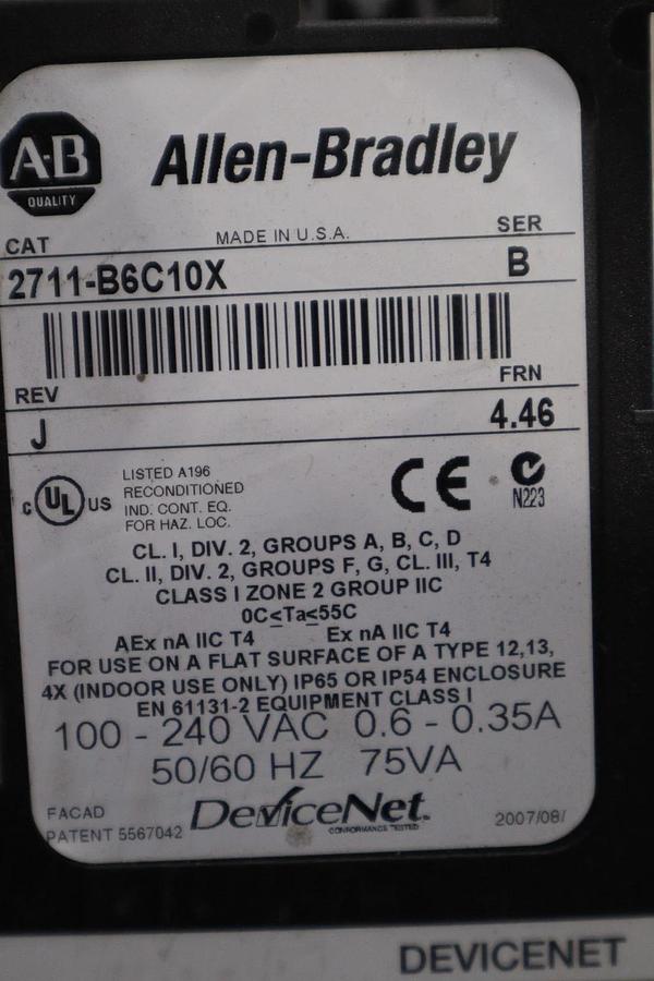 Refurbished 2711-B6C10 AB Factory Refurbished Allen Bradley Panelview 600 2711B6C10 #SGF-12