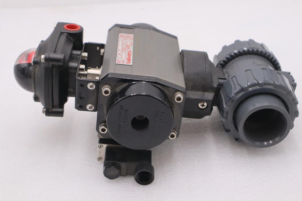 Used VALWORX 530175 AP075 PNEUMATIC ACTUATOR W/ 529102A SOLENOID 529910A VALVE #008-A