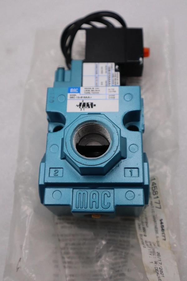 MAC VALVES 56C-13-616AA W/ 130B-616AAAA SOLENOID VALVE INTERNAL PILOT STK H1477