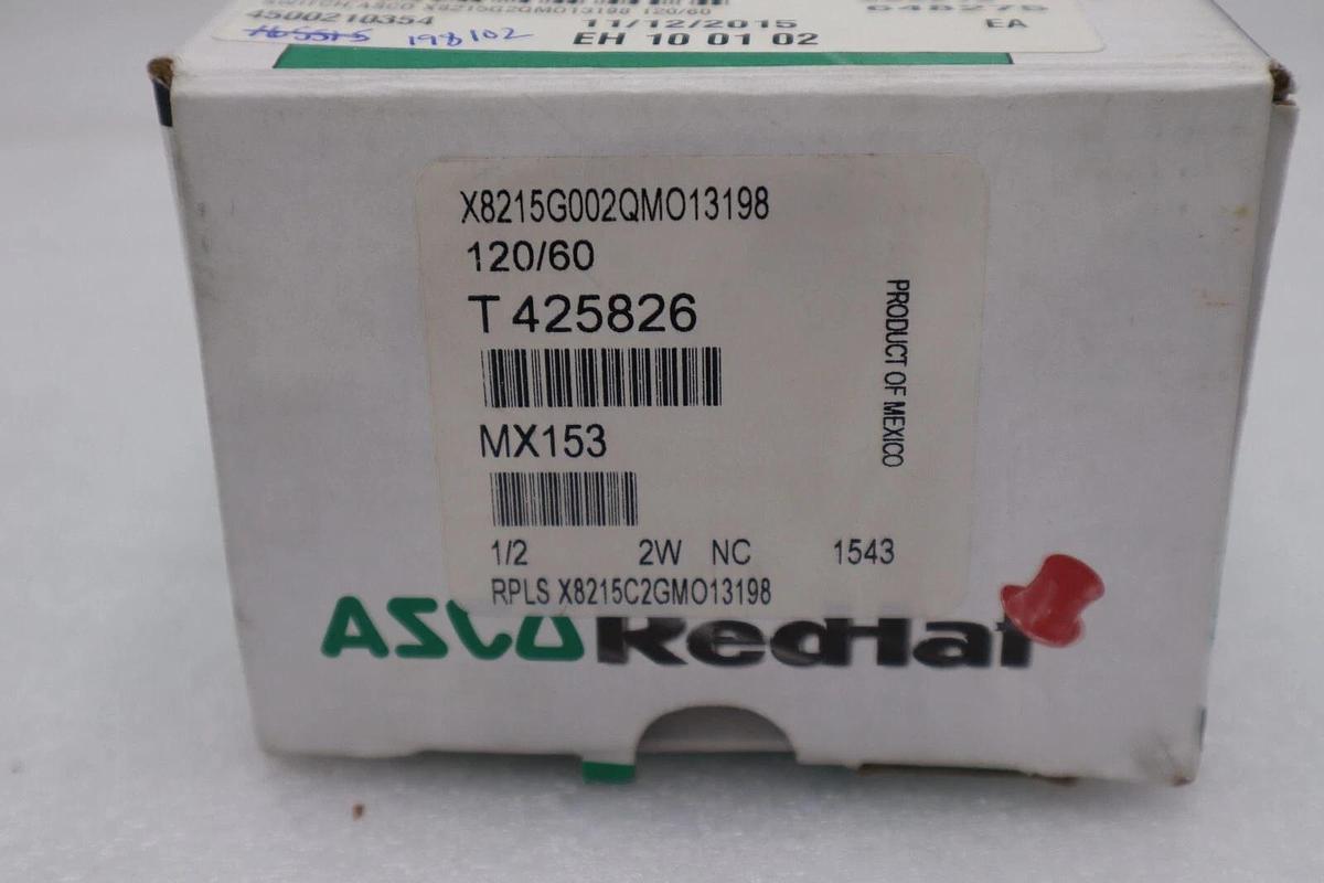Used NEW IN BOX ASCO Valve X8215G002QMO13198 1/2" 110/120V STOCK G542