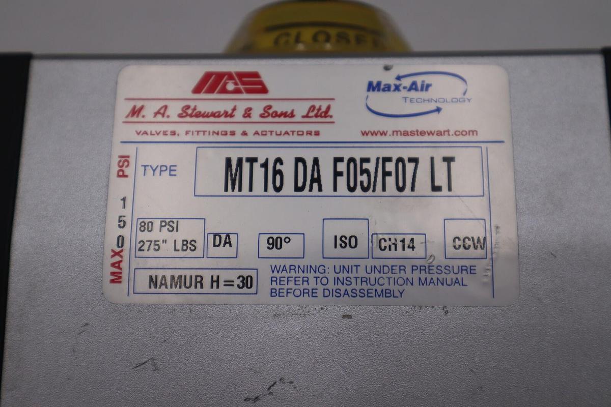 Used NEW OPEN BOX Max-Air MT16.DA.F05-F07 LT ACTUATOR STOCK 5590-A