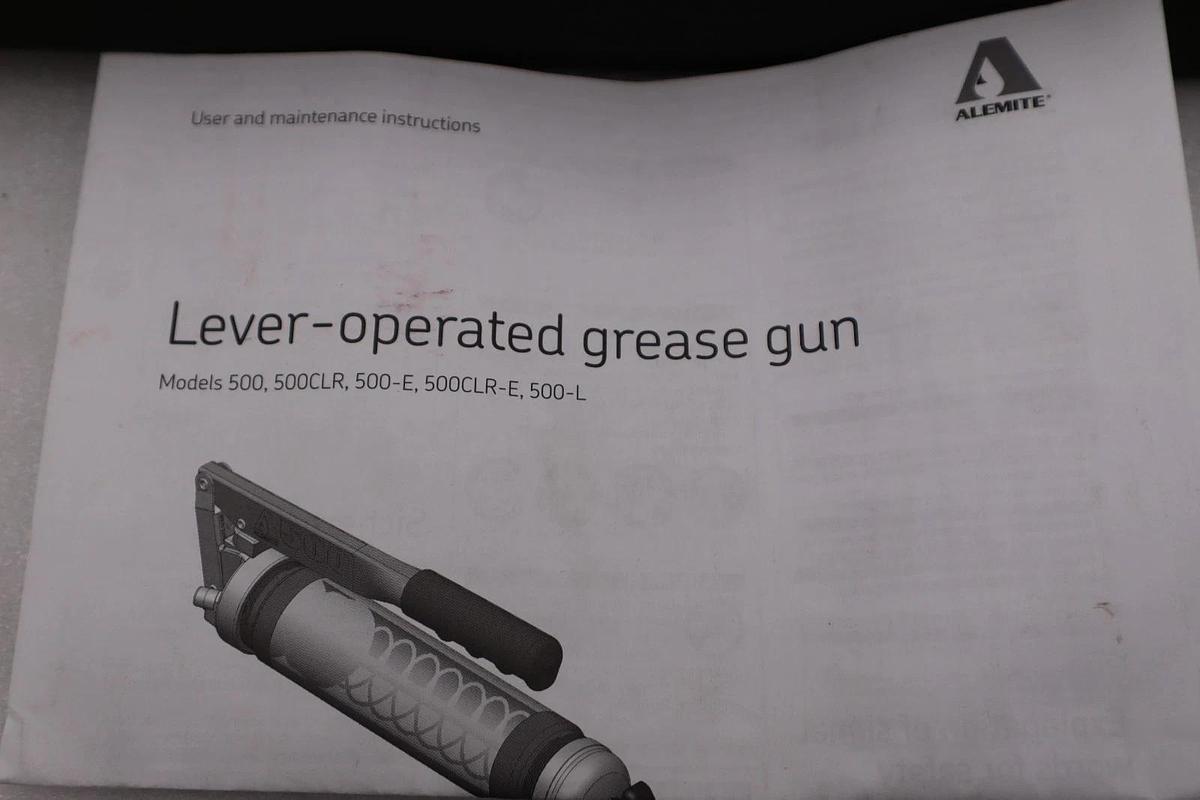 Used Alemite 500 24oz Lever Action Grease Gun NEW OPEN BOX STOCK H338