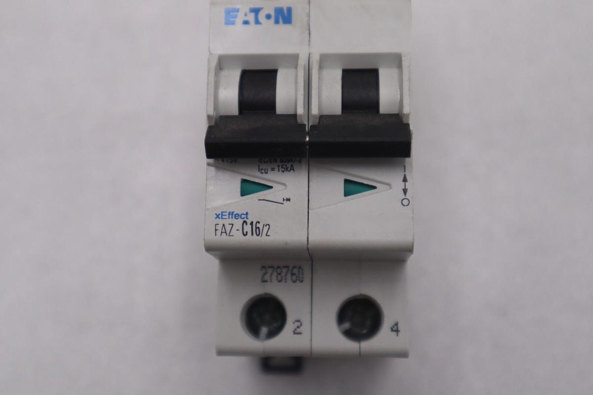 Used Moeller Eaton FAZ-C16/2 Circuit Breaker 16A 16 Amp 2-Pole STOCK K-3483