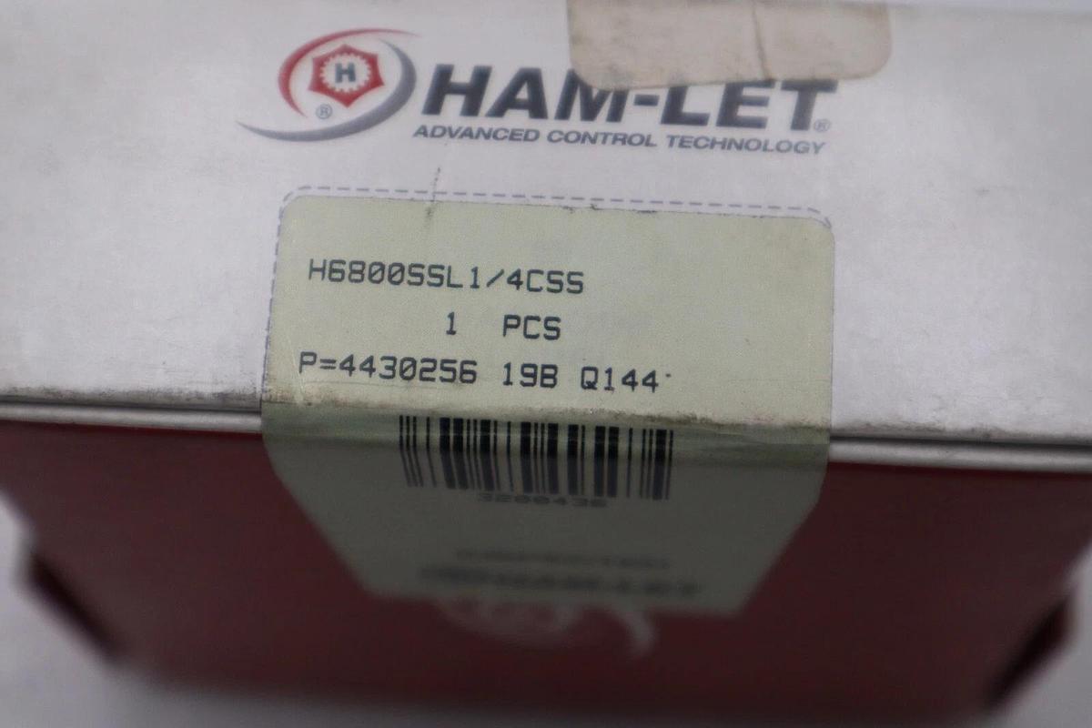 Used NEW Ham-Let H6800SSL1/4CSS Ball Valve SS 1/4" x 1/4" STOCK H268A