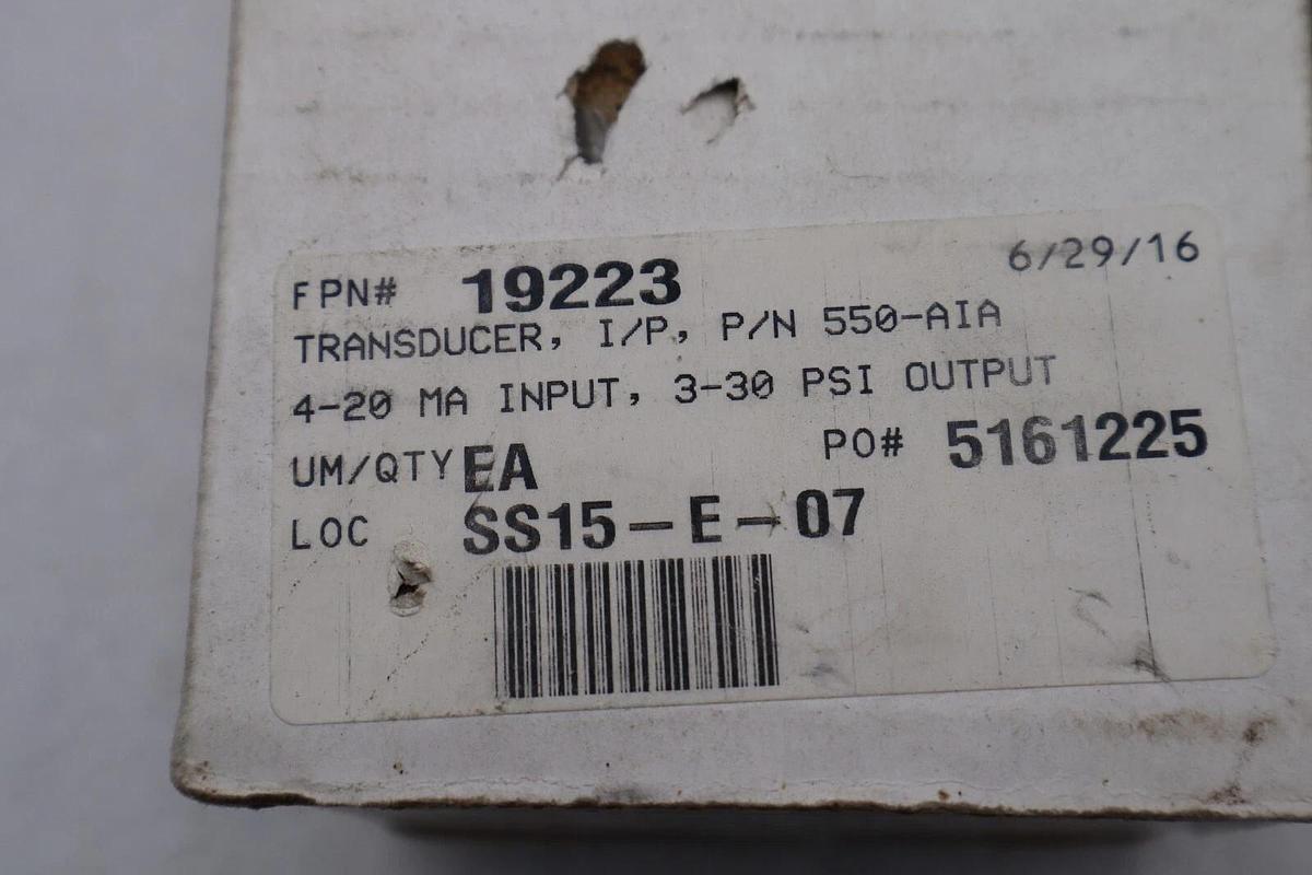 Used NEW CONTROLAIR O/B 0-30PSI ELECTRIC TO PNEUMATIC TRANSDUCER 550-AIA STOCK L-785