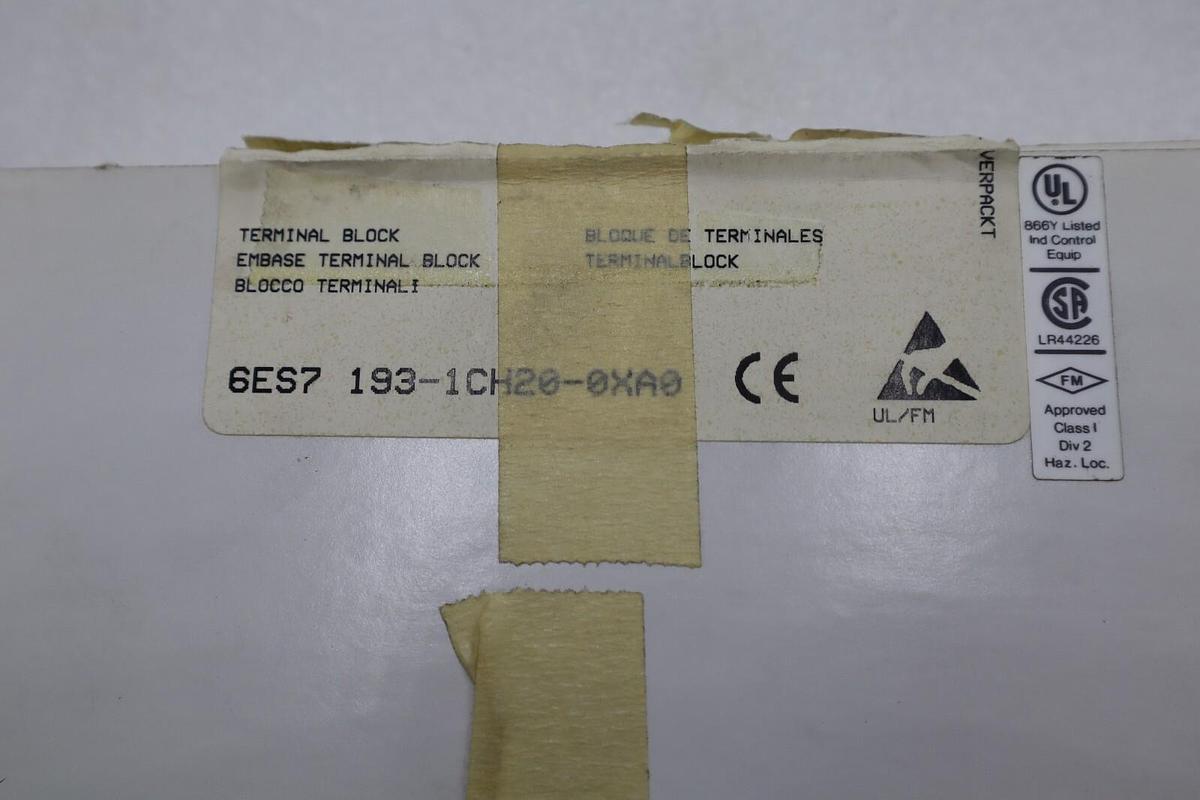 SIEMENS 6ES7 193-1CH20-0XA0 BLOCK TERMINAL MODULE STOCK 2014