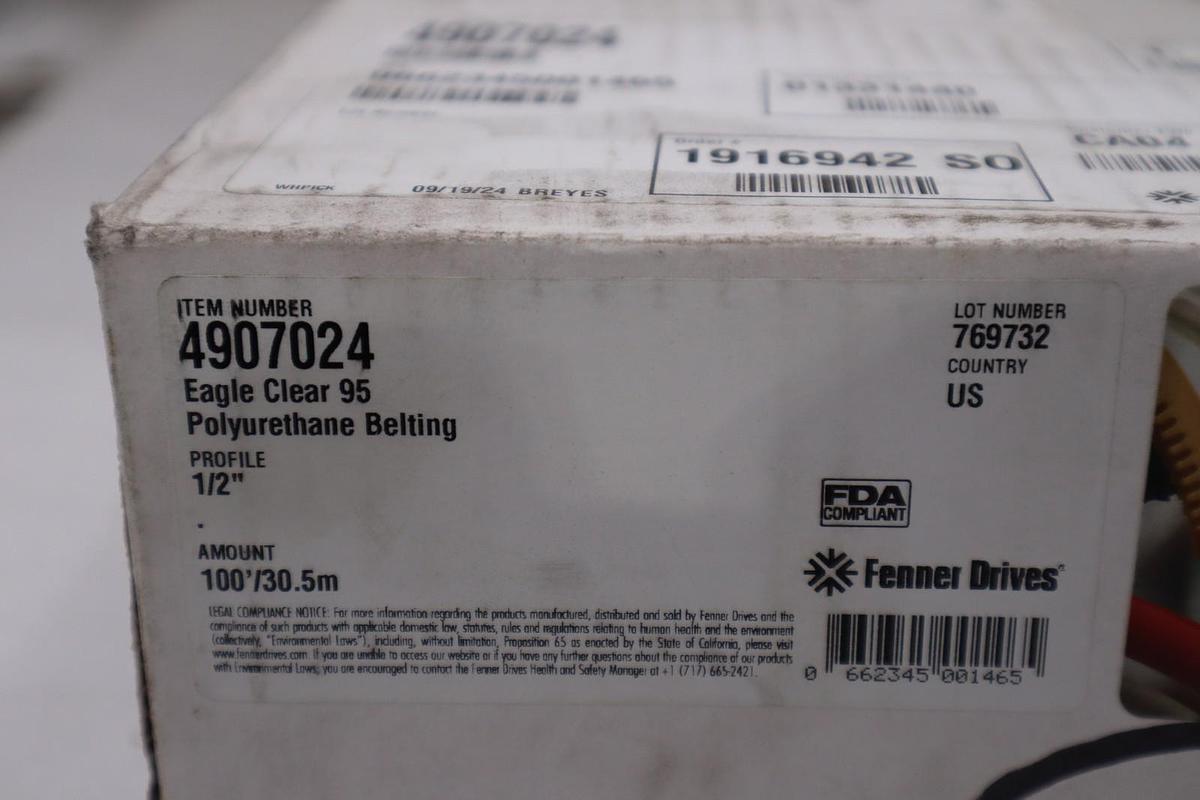 Eagle Belting 4907024 Round Belt,Solid,1/2 In,Polyurethane - STOCK 3094CC