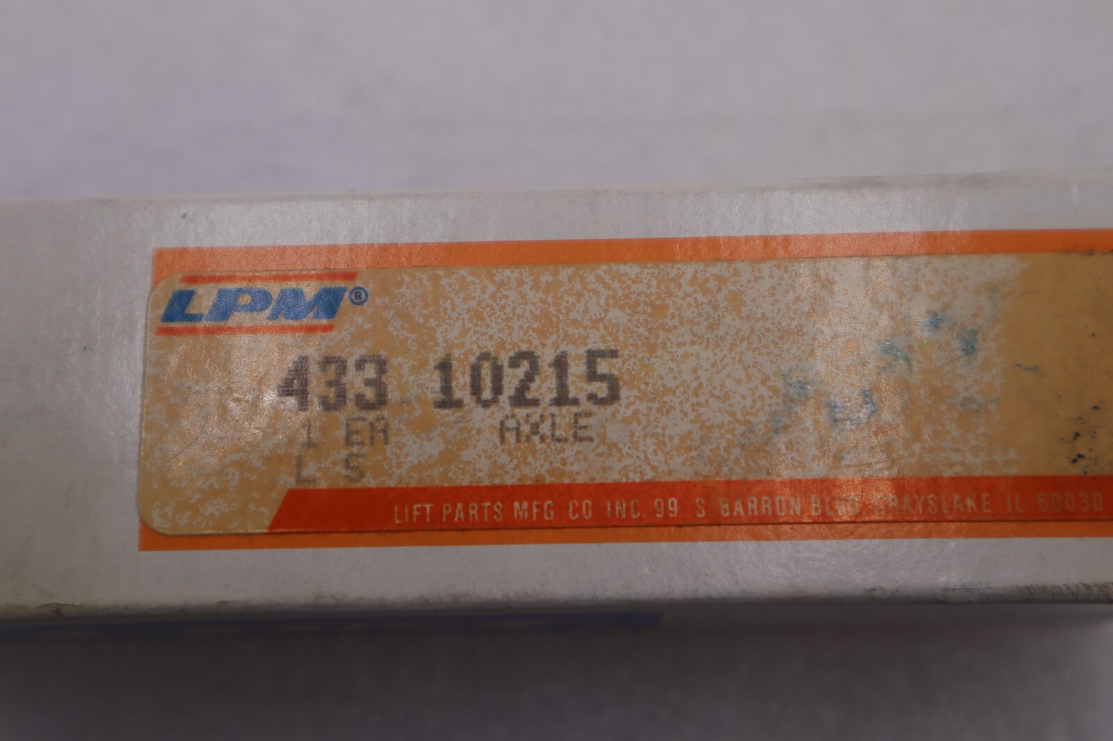Used NEW OPEN BOX LPM 433 10215 Axle 43310215 STOCK K-2833