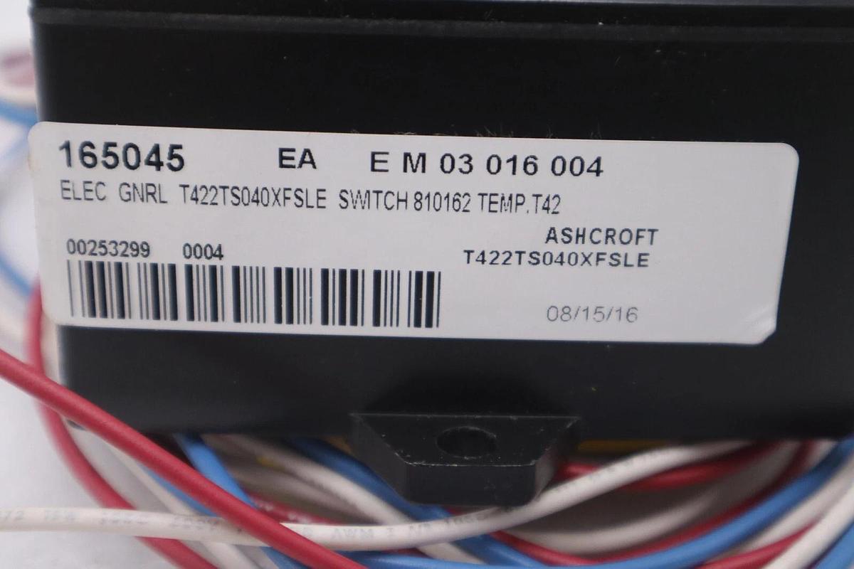NEW ASHCROFT T422TS040 XFSLE 6FT 75/205F TEMP SWITCH STOCK G431A