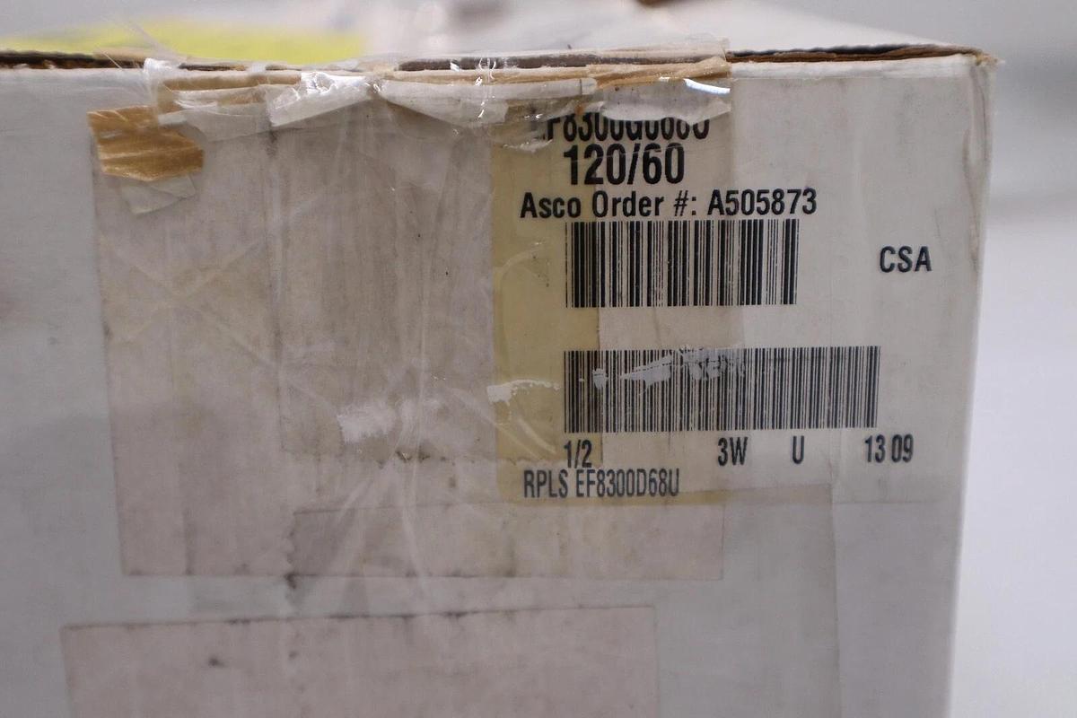 Used NEW IN BOX ASCO EF8300G068U 120/60 1/2 X 5/16 3W STOCK G537