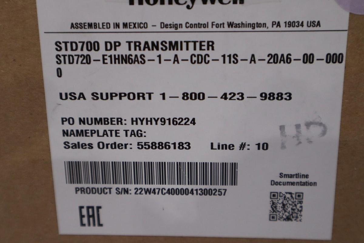 Used HONEYWELL STD720 - E1HN6AS-1-A-CDC-11S-A-20A6-00-0000 / STD720 TRANSMITTER #G398